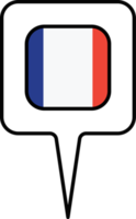 Francia bandera mapa puntero icono, cuadrado diseño. png