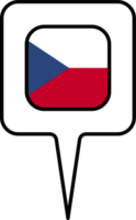 Czech flag Map pointer icon, square design. png