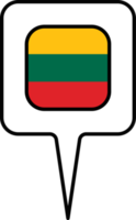 Lithuania flag Map pointer icon, square design. png