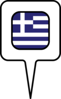 Grecia bandera mapa puntero icono, cuadrado diseño. png