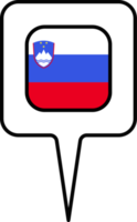 Slovenia flag Map pointer icon, square design. png