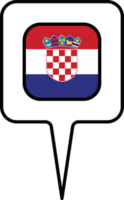 Croacia bandera mapa puntero icono, cuadrado diseño. png