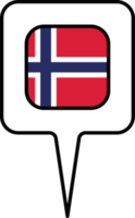 Norvège drapeau carte aiguille icône, carré conception. png