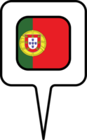 Portugal bandera mapa puntero icono, cuadrado diseño. png