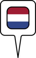 Netherlands flag Map pointer icon, square design. png