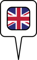 unido Reino bandera mapa puntero icono, cuadrado diseño. png