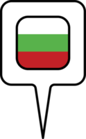 Bulgaria flag Map pointer icon, square design. png