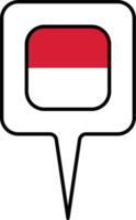 Monaco Flagge Karte Zeiger Symbol, Platz Design. png