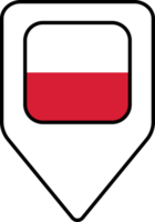 Polonia bandiera carta geografica perno navigazione icona, piazza design. png