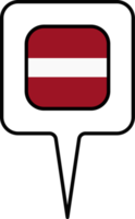 Latvia flag Map pointer icon, square design. png