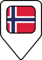 Norvegia bandiera carta geografica perno navigazione icona, piazza design. png