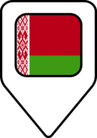 Belarus flag map pin navigation icon, square design. png