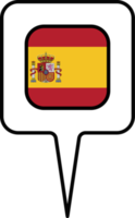 Spain flag Map pointer icon, square design. png