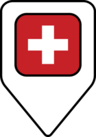 Suiza bandera mapa alfiler navegación icono, cuadrado diseño. png