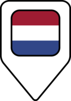 Netherlands flag map pin navigation icon, square design. png