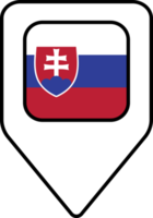 Eslovaquia bandera mapa alfiler navegación icono, cuadrado diseño. png