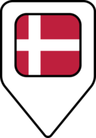 Danimarca bandiera carta geografica perno navigazione icona, piazza design. png