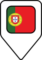 Portugal flag map pin navigation icon, square design. png