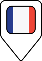 Francia bandera mapa alfiler navegación icono, cuadrado diseño. png