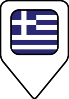 Greece flag map pin navigation icon, square design. png