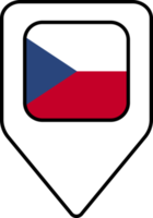 Czech flag map pin navigation icon, square design. png