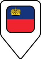 Liechtenstein flag map pin navigation icon, square design. png