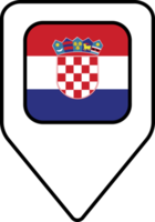 Croatia flag map pin navigation icon, square design. png