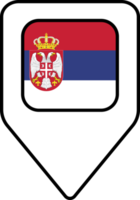 Serbia bandiera carta geografica perno navigazione icona, piazza design. png