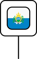 San Marino flag square pin icon. png