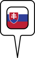 Eslovaquia bandera mapa puntero icono, cuadrado diseño. png