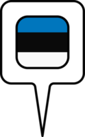 Estonia bandera mapa puntero icono, cuadrado diseño. png