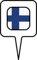 Finland flag Map pointer icon, square design. png