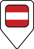 Austria bandera mapa alfiler navegación icono, cuadrado diseño. png