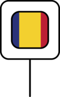 Rumania bandera cuadrado alfiler icono. png