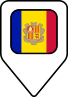 Andorra Flagge Karte Stift Navigation Symbol, Platz Design. png