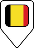 Belgium flag map pin navigation icon, square design. png