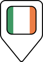 Ireland flag map pin navigation icon, square design. png