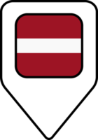 Latvia flag map pin navigation icon, square design. png