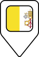 Vaticano ciudad bandera mapa alfiler navegación icono, cuadrado diseño. png