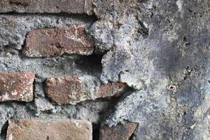 photo of brick texture with cement on the wall