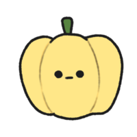 Hand-drawn Cute yellow bell pepper, Cute vegetable character design in doodle style png