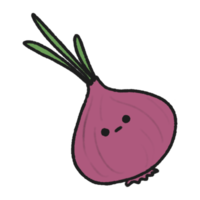 Hand-drawn Cute red onion, Cute vegetable character design in doodle style png