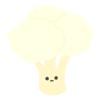 Hand-drawn Cute cauliflower, Cute vegetable character design in doodle style png