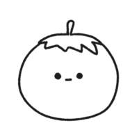 Hand-drawn Cute Line tomato, Cute vegetable  character design in doodle style png