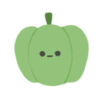 disegnato a mano carino verde campana Pepe, carino verdura personaggio design nel scarabocchio stile png