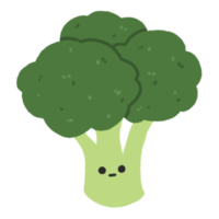 Hand-drawn Cute Broccoli, Cute vegetable character design in doodle style png