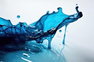 Blue ink dripping into water created with technology. photo