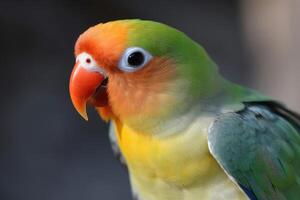 A beautiful lovebird created with technology. photo