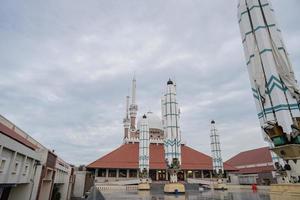 Great mosque on the Semarang Central Java, when day time with cloudy sky. The photo is suitable to use for Ramadhan poster and Muslim content media.