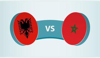 Albania versus Marruecos, equipo Deportes competencia concepto. vector